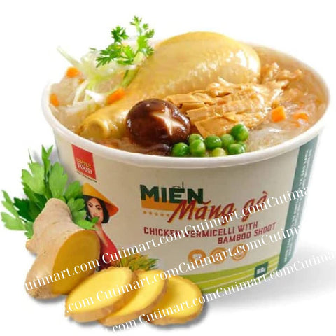 SIMPLY FOOD Instant Chicken and Bamboo Glass Noodles (Miến Măng Gà) - Pack 9