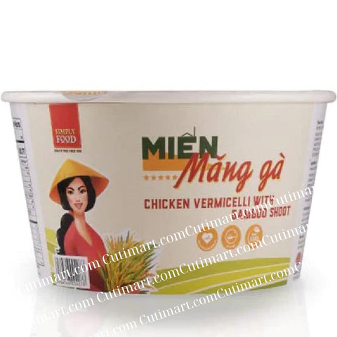 SIMPLY FOOD Instant Chicken and Bamboo Glass Noodles (Miến Măng Gà) - Pack 9