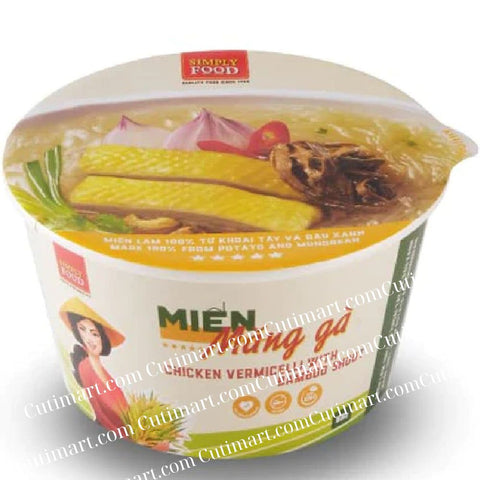 SIMPLY FOOD Instant Chicken and Bamboo Glass Noodles (Miến Măng Gà) - Pack 9