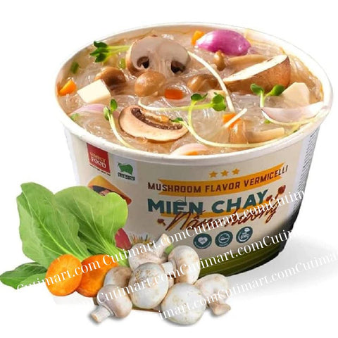 SIMPLY FOOD Mushroom Vermicelli Glass Instant Noodle Bowls (Miến Nấm Hương) Pack 9