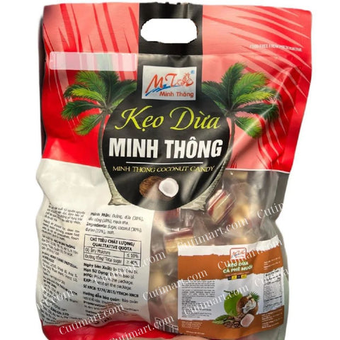 Minh Thong Salted Coffee Coconut Candy (Kẹo Dừa Cà Phê Muối) - 17.64 Oz