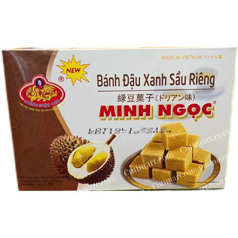 Mung Bean Cake with Durian Flavor (Bánh đậu xanh sầu riêng) 300g