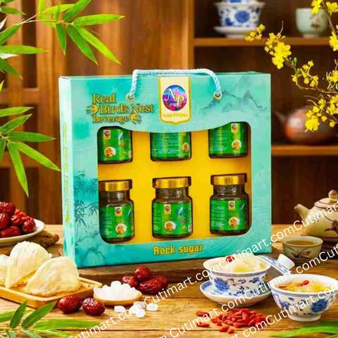 NP Bird Nest With Rock Sugar (Nước Yến Đường Phèn Chưng Sẵn) - 2.33oz x 6 bottles