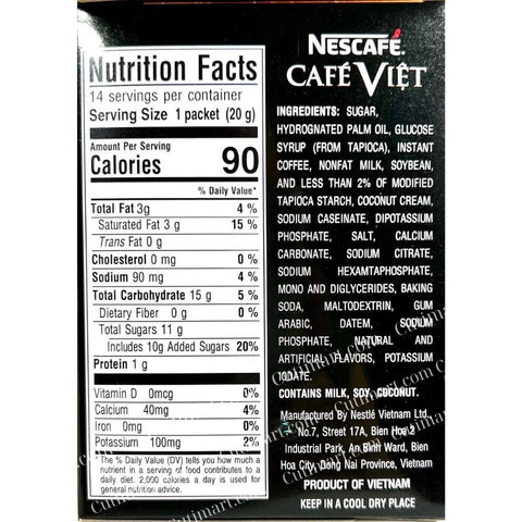 Nescafe Vietnamese Instant Iced Milk Coffee (Cà Phê Sữa Đá) - 20g - 14 Packets