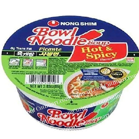 NongShim Bowl Noodle Hot & Spicy Soup 3.03 oz - Pack 12