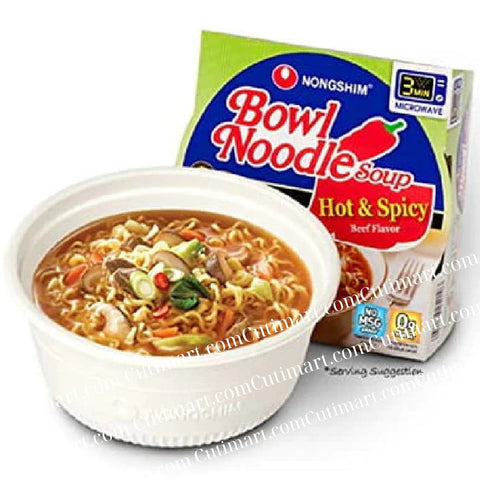 NongShim Bowl Noodle Hot & Spicy Soup 3.03 oz - Pack 12