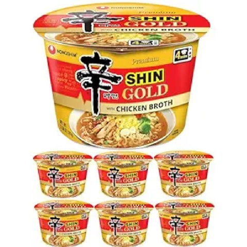 NongShim Bowl Noodle Soup Gold with Chicken Broth, Gourmet Spicy, 3.56 oz