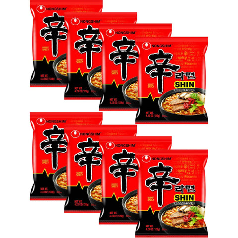 Nongshim Spicy Shin Instant Ramen Noodle 4.23 oz- Pack 8