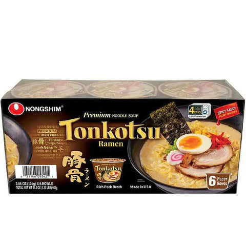 Nongshim Tonkotsu Ramen Premium Noodle Soup, Spicy Sauce, Rich Pork Broth - Cutimart
