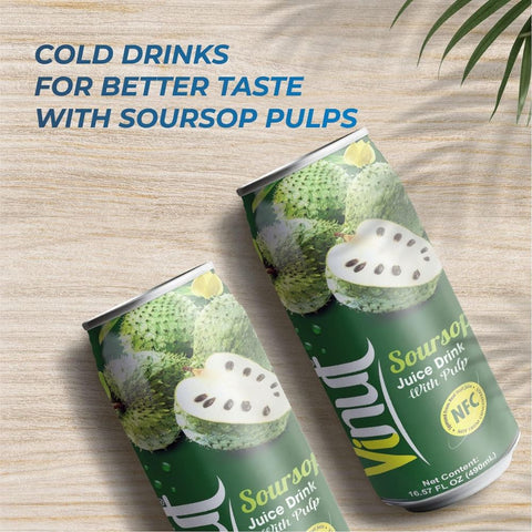 Vinut Soursop Juice Drink With Pulp (Nước Mãng Cầu) - 16.57 Fl Oz - Pack 6