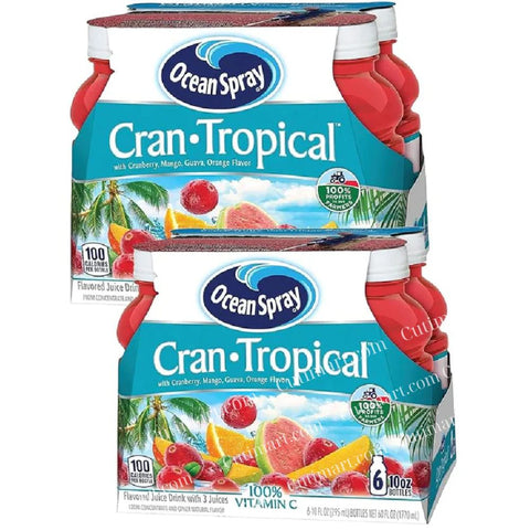 Ocean Spray Fruit Juice, Cranberry Tropical, 10 Fl Oz, 6 Count (2 Pack)