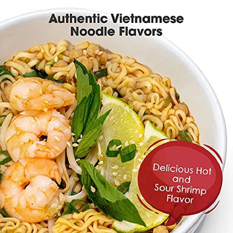 Omachi Instant Noodles-Hot & Sour Shrimp Flavor (Mì Omachi Tôm Chua Cay)- 2.7 oz