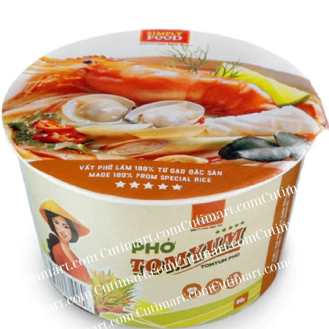 SIMPLY FOOD Instant Tom Yum Pho Rice Noodle (Phở TomYum) - Pack9