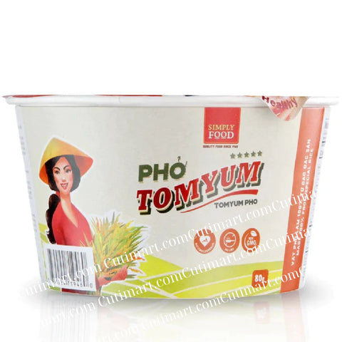 SIMPLY FOOD Instant Tom Yum Pho Rice Noodle (Phở TomYum) - Pack9