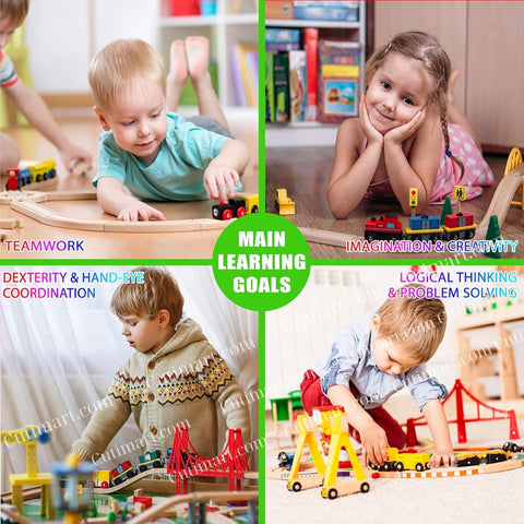 Premium Double Suspension Bridge, Wooden Toy Accessories (Set Cây Cầu Bằng Gỗ)