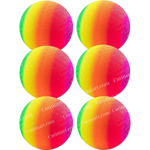 Premium Playground Balls 8.5 Inch, Rainbow Color (Banh 8.5 Inch Cầu Vòng)- Pack 6