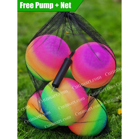 Premium Playground Balls 8.5 Inch, Rainbow Color (Banh 8.5 Inch Cầu Vòng)- Pack 6