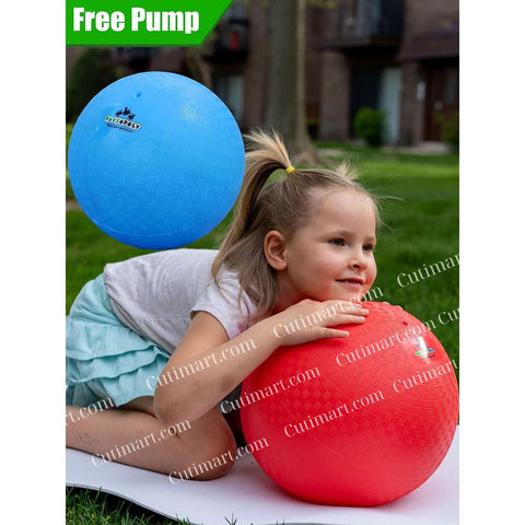 Premium Playground Balls Plus Pump, 13 Inch (Banh 13 Inch 2 màu)- Pack 2