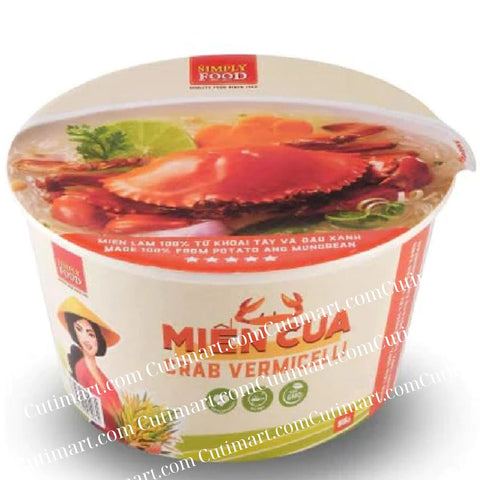 SIMPLY FOOD Instant Crab Glass Noodles (Miến Cua) - Pack 9