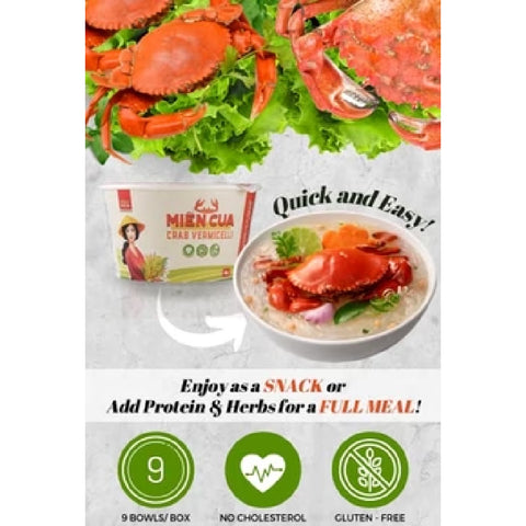SIMPLY FOOD Instant Crab Glass Noodles (Miến Cua) - Pack 9