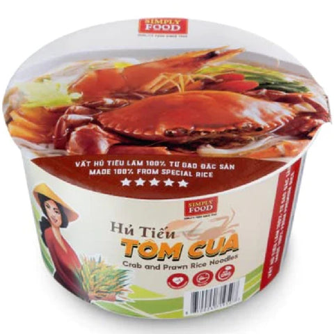 SIMPLY FOOD Instant Crab and Prawn Rice Noodles (Hủ Tiếu Tôm Cua) - Pack 9