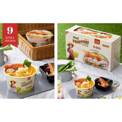 SIMPLY FOOD Instant Tom Yum Pho Rice Noodle (Phở TomYum) - Pack9