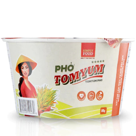 SIMPLY FOOD Instant Tom Yum Pho Rice Noodle (Phở TomYum) - Pack9