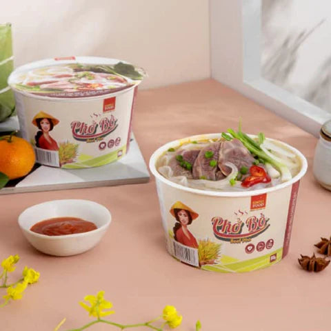 SIMPLY FOOD Instant Vietnamese Beef Pho Noodles (Phở Bò) - Pack 9