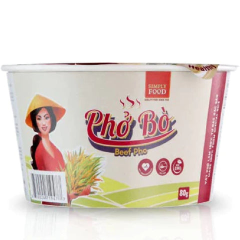 SIMPLY FOOD Instant Vietnamese Beef Pho Noodles (Phở Bò) - Pack 9
