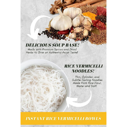 SIMPLY FOOD Mushroom Vermicelli Glass Instant Noodle Bowls (Miến Nấm Hương) Pack 9