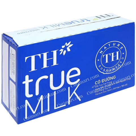 TH True Milk UHT Sweetened Fresh Milk (Sữa Tươi Có Đường TH True Milk) - 180ml