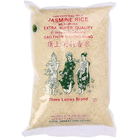 Three Ladies Jasmine Rice Long Grain (Gạo Thơm Ba Cô Gái) 5 lbs