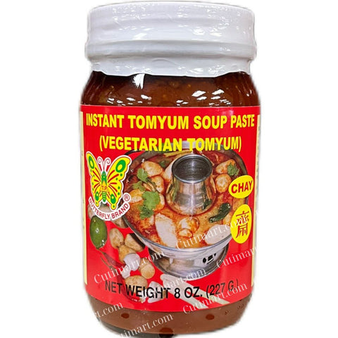 Butterfly Brand Instant Vegetarian Tomyum Soup Paste (Gia vị nấu Tomyum) - 8 Oz