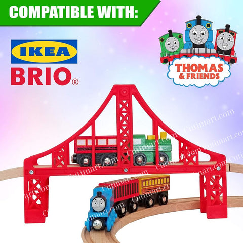 Wooden Train Tracks Full Set, Deluxe Set (Set Xe Lửa Bằng Gỗ) - 55 Pieces