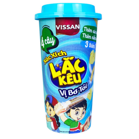 Vissan Sausage Butter and Garlic Flavor Seasoning, Vissan Xúc Xích Lắc Kêu Vị Bơ Tỏi, 56g