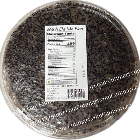 Smile Brand Black Sesame Cracker (Bánh Tráng Mè Đen) - 10.5oz