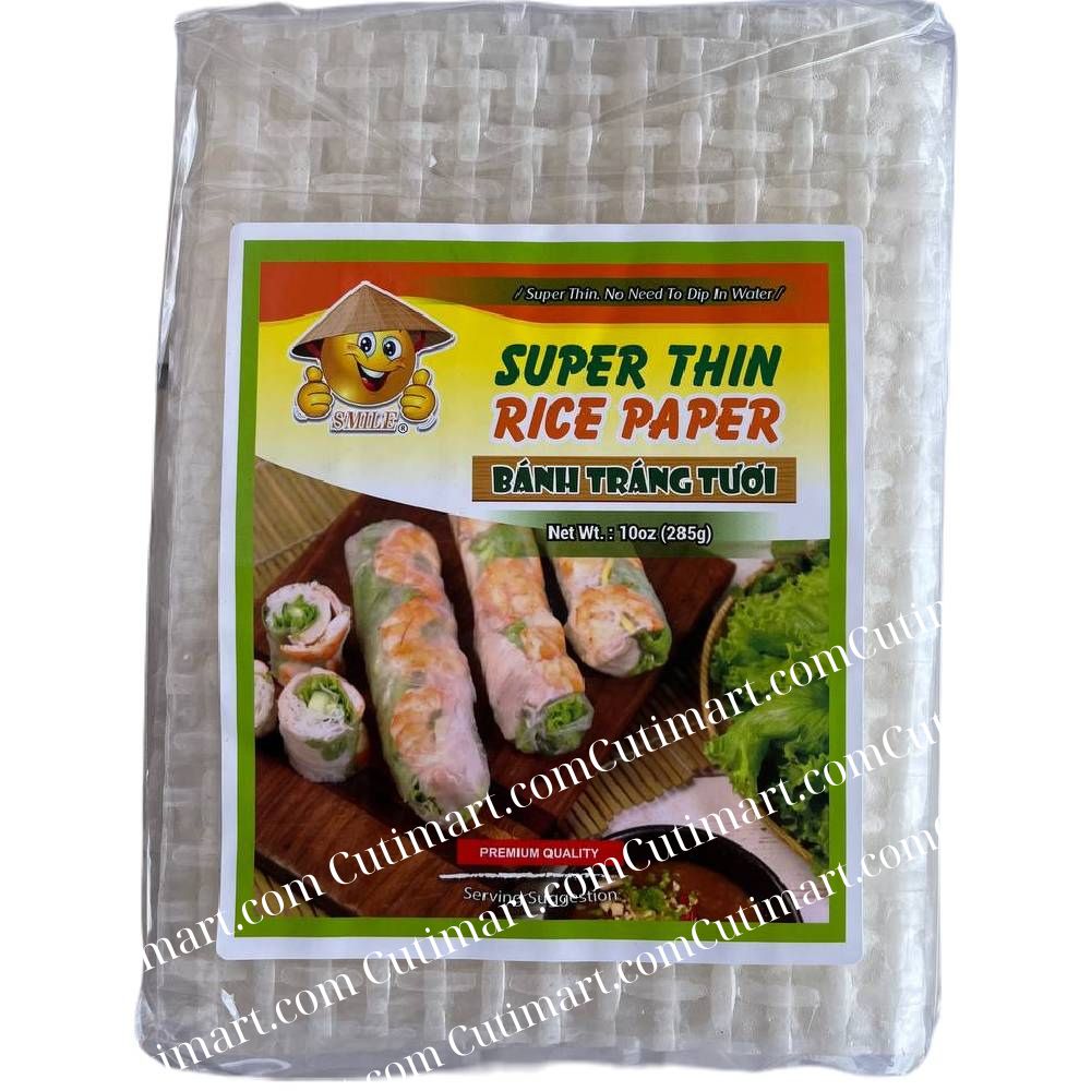 Smile Brand Super Thin Rice Paper (Bánh Tráng Không Nhúng Nước) - 10oz ...