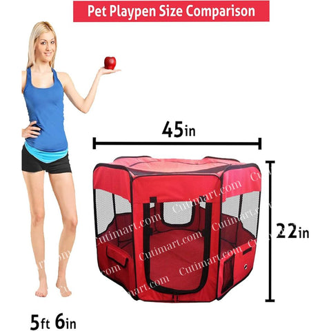 Portable Pet Playpen 45 x45x22" Premium Large Size Puppy Kennel (Lồng Thú Cưng)