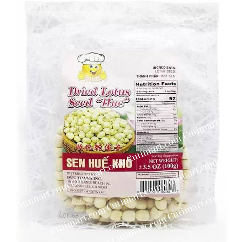 Smile Brand Dried Lotus Seed (Hạt Sen Khô) - 100g