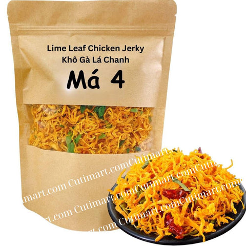 Ma 4 Lime Leaf Chicken Jerky (Khô Gà Lá Chanh) - 6oz