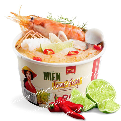 Simply Food Instant Tom Yum Glass Noodle (Miến TomYum) - Pack 9