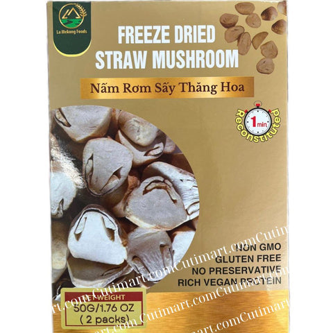 Freeze Dried Straw Mushroom (Nấm Rơm Sấy Khô) - 1.76oz