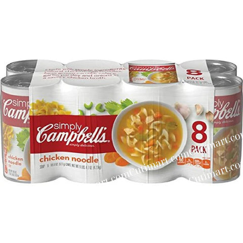 Campbell's Simply Chicken Noodle Soup, 18.6 Oz Can - Pack 8