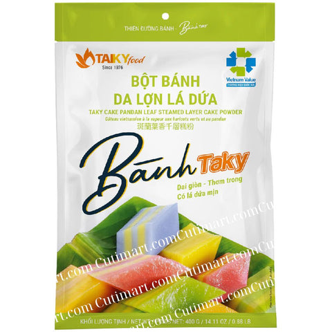 TAKYCake - Pandan Leaf Steamed Layer Cake Powder(Bột Bánh Da Lợn)-400g